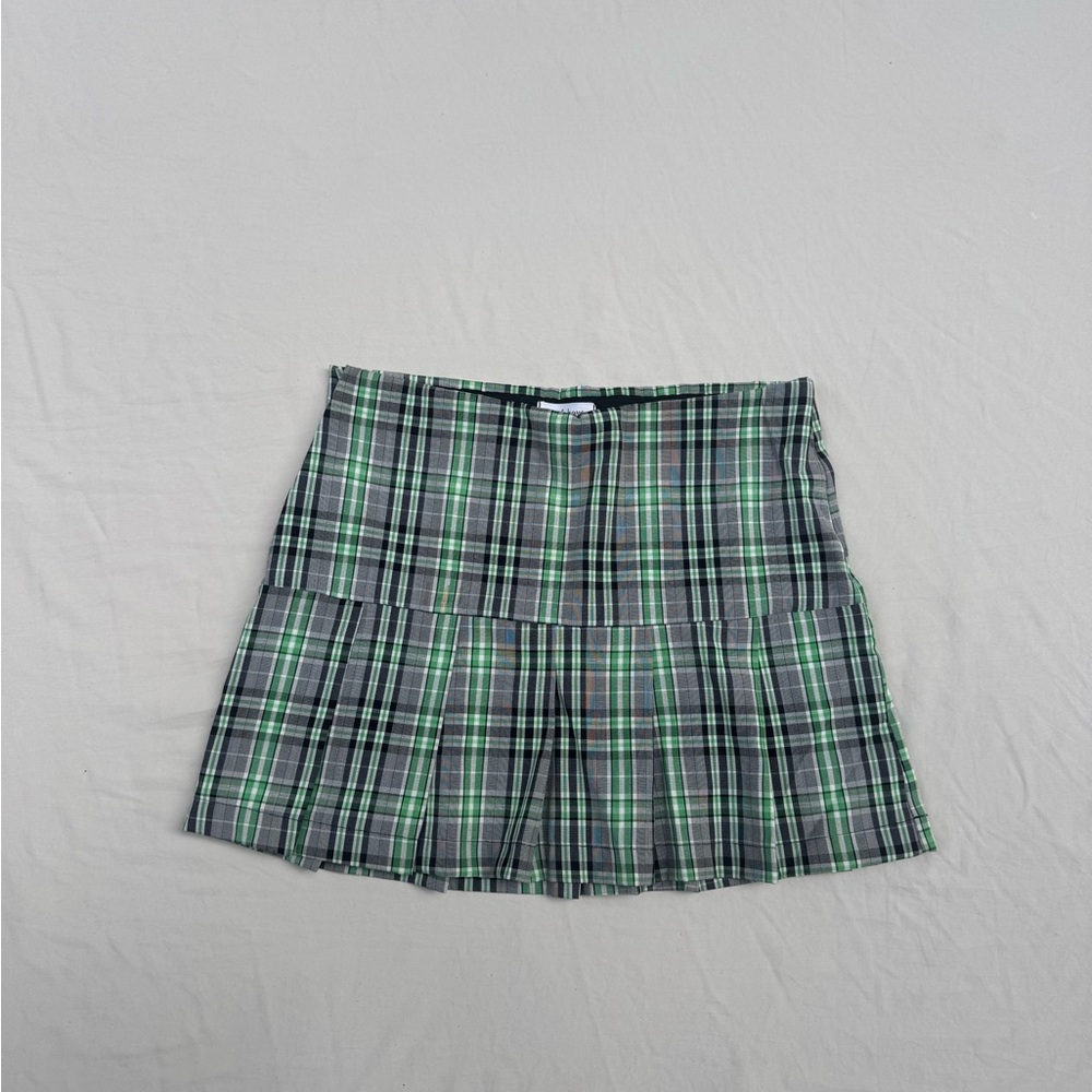 Plaid Pleated Mini Skirt